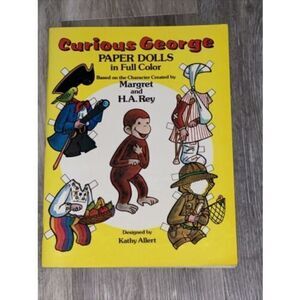 VINTAGE 1982 CURIOUS GEORGE PAPER DOLL BOOK - BRAND NEW OLD STOCK